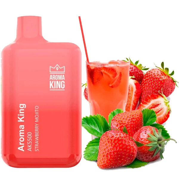 Одноразовая электронная сигарета Aroma King Strawberry Mojito (Клубника Мохито) (5500 Затяжек)