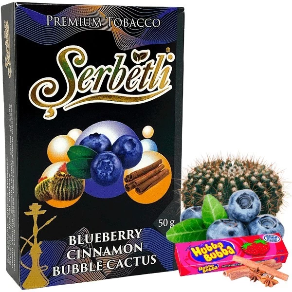 Табак Serbetli Blueberry Cinnamon Bubble Cactus (Черника Корица Бабл Кактус) 50гр