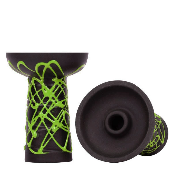 Чашка глиняная Gusto Bowls Classic Phunnel (Черный с зеленым)