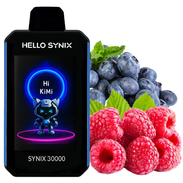 Одноразова електронна сигарета Hello Synix Blueberry Razz (Блуберрі Разз) (30000 Затяжок)