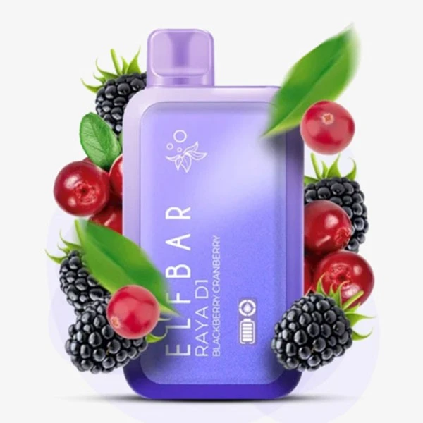 Одноразовая электронная сигарета Elf Bar Raya D1 Blackberry Cranberry (Ежевика Клюква) (13000 Затяжек)