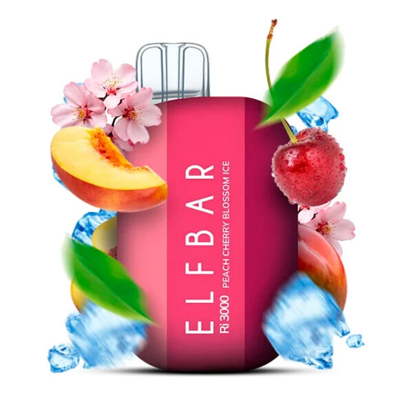 Одноразовая электронная сигарета Elf Bar Ri Peach Cherry Blossom Ice (Персик Вишня Блоссом Лед) (3000 Затяжек)