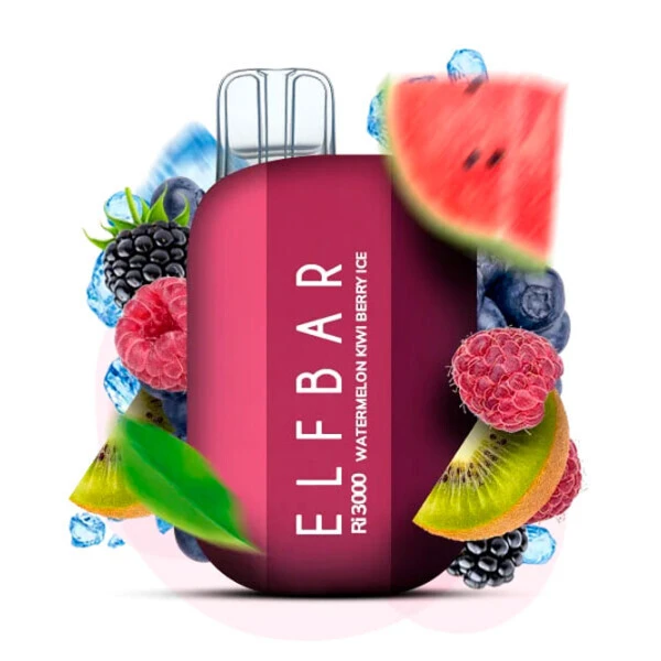 Одноразовая электронная сигарета Elf Bar Ri Watermelon Kiwi Berry Ice (Арбуз Киви Ягода Лед) (3000 Затяжек)