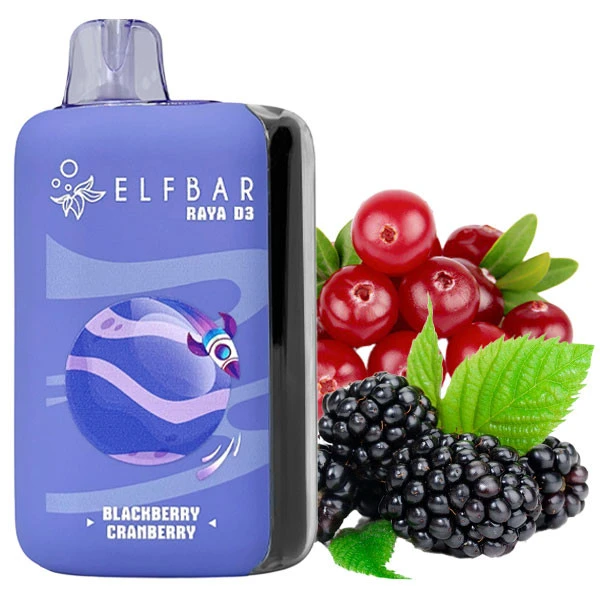 Одноразовая электронная сигарета Elf Bar Raya D3 Blackberry Cranberry (Ежевика Клюква) (25000 Затяжек)