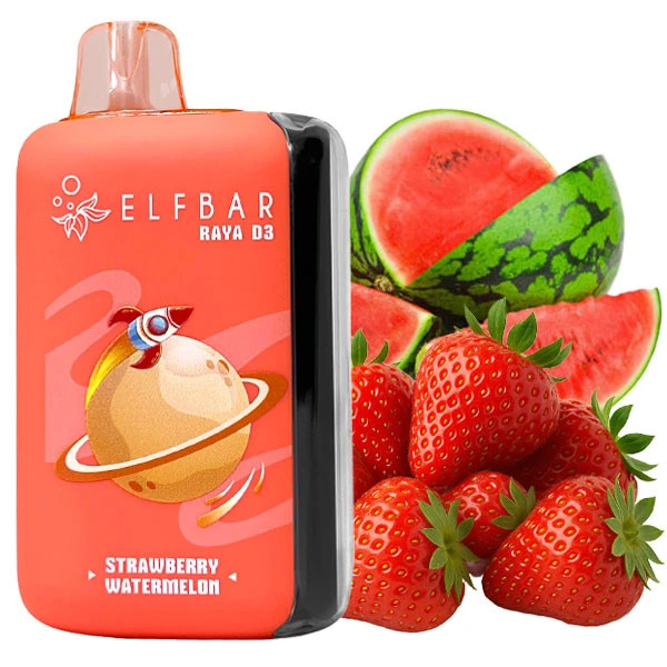 Одноразовая электронная сигарета Elf Bar Raya D3 Strawberry Watermelon (Клубника Арбуз) (25000 Затяжек)