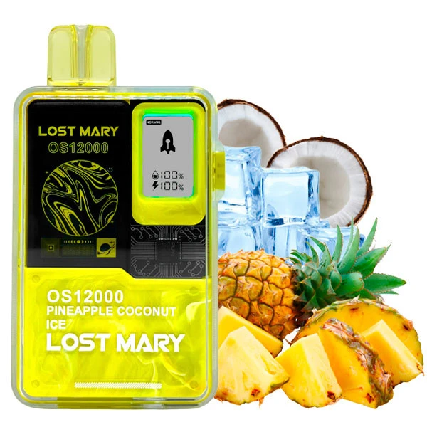 Одноразова електронна сигарета Lost Mary OS Pineapple Coconut Ice (Ананас Кокос Лід) (12000 Затяжок)