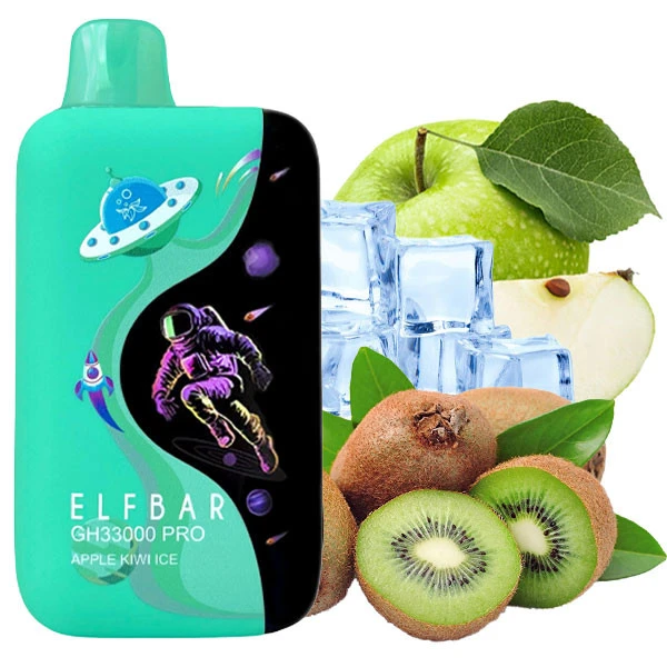 Одноразовая электронная сигарета Elf Bar GH Pro Apple Kiwi Ice (Яблоко Киви Лед) (33000 Затяжек)