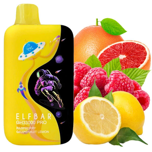 Одноразова електронна сигарета Elf Bar GH Pro Raspberry Grapefruit Lemon (Малина Грейпфрут Лимон) (33000 Затяжок)