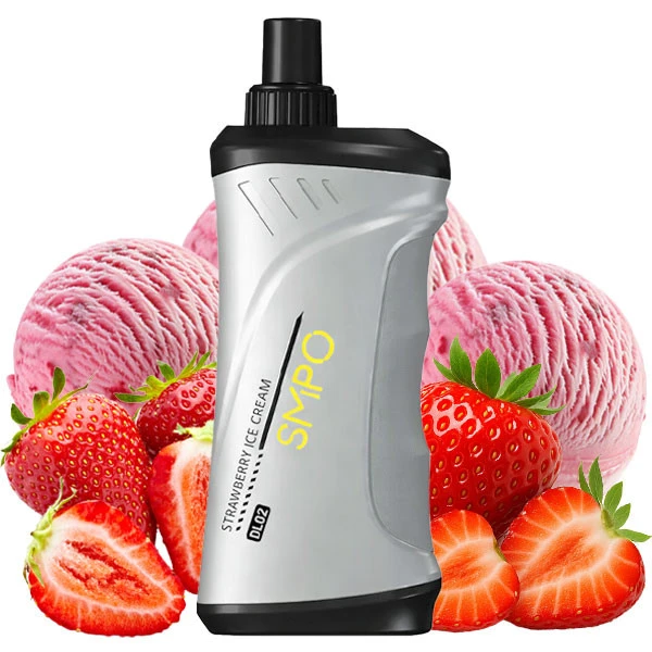 Одноразовая электронная сигарета SMPO DL02 Strawberry Ice Cream (Клубника Мороженое) (10000 Затяжек)