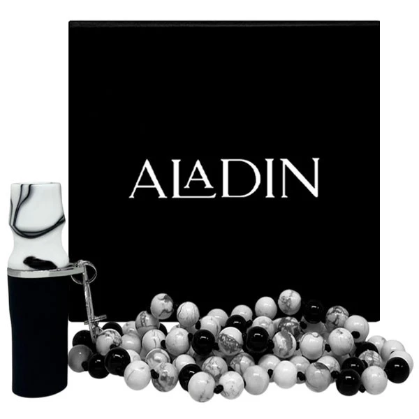 Персональний мундштук в упаковці Aladin Premium (Білий з чорним) — фото 2