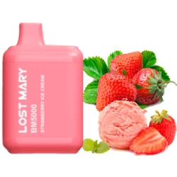 Одноразовая электронная сигарета Lost Mary BM Strawberry Ice Cream (Клубника Мороженое) (5000 Затяжек)