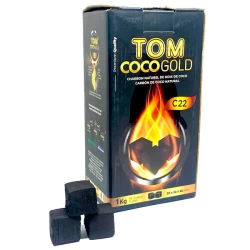 Уголь кокосовый Tom Cococha Gold C22 1кг 96кубиков в упаковке