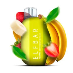 Одноразовая электронная сигарета Elf Bar Ri Strawberry Banana (Клубника Банан) (3000 Затяжек)