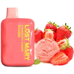 Одноразовая электронная сигарета Lost Mary OS Strawberry Sundae (Клубника Санде) (4000 Затяжек)