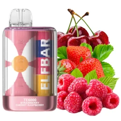 Одноразовая электронная сигарета Elf Bar TE Strawberry Cherry Raspberry (Клубника Вишня Малина) (6000 Затяжек)