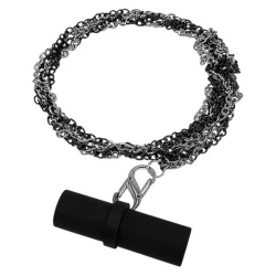 Персональний мундштук в упаковці Personalka Silicone Pro Chain SP008 (Чорний з сріблястим)