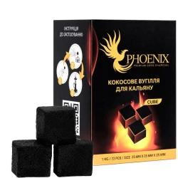Уголь кокосовый Phoenix 1кг 72кубика  в упаковке