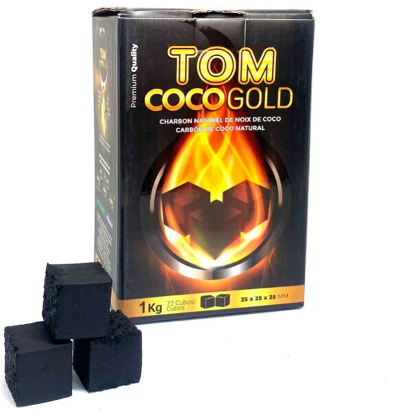 Уголь кокосовый Tom Cococha Gold 1кг 72кубика в упаковке