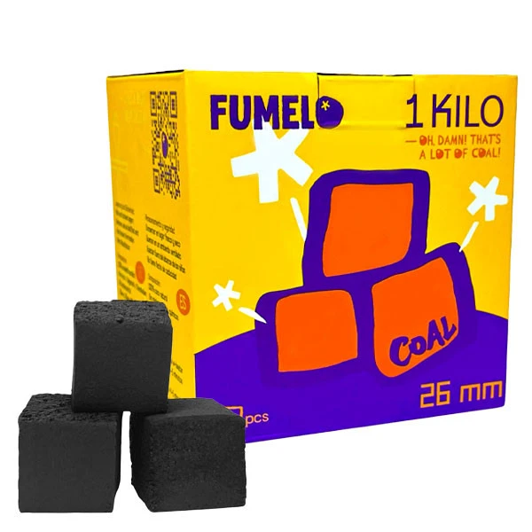 Вугілля кокосове Fumelo 1кг 64 кубика в упаковці