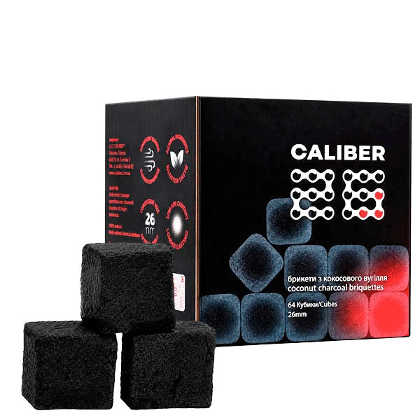 Вугілля кокосове Caliber 1кг 64 кубика в упаковці