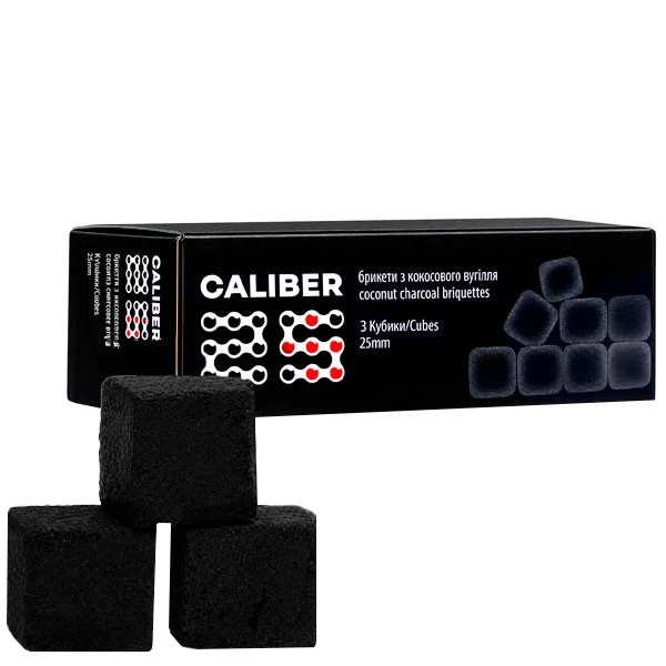Вугілля кокосове Caliber 25 Mini 3кубика в упаковці